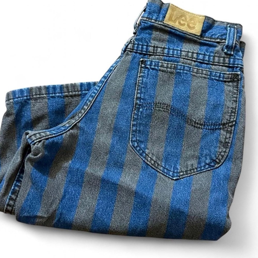 Lee Women’s High-Waist Blue & Gray Striped Shorts